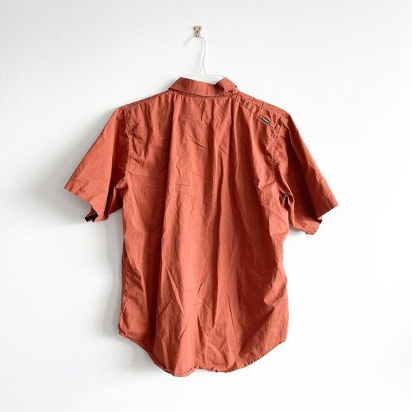 Billabong Mens Short Sleeve Slim Fit Button-Down Shirt Burnt Orange Size Large - Picture 2 of 6